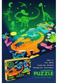 Puzzle 96 dinozaury świecące w ciemności