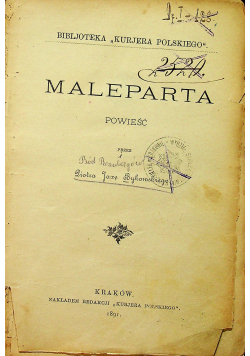 Maleparta / Pogrom Rozenbergów ok. 1891 r.