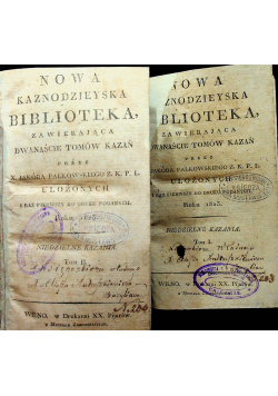 Nowa kaznodzieyska biblioteka 1823 r. 2 tomy