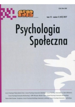 Psychologia społeczna Tom 12 numer 3