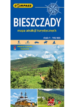 Bieszczady Mapa atrakcji turystycznych 1:100 000