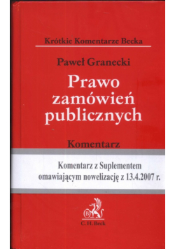 Prawo zamówień publicznych komentarz / Suplement