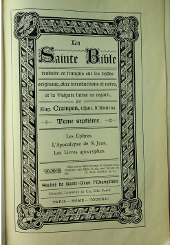 La Sainte Bible Tome septieme 1904 r