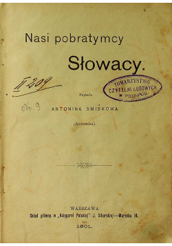 Nasi pobratymcy Słowacy 1901 r