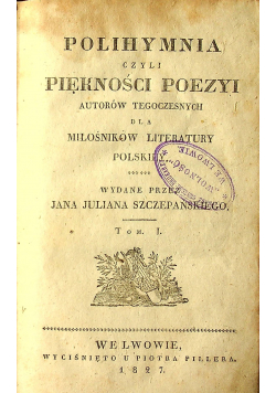 Polihymnia czyli piękności poezyi 1827 r