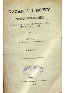 Kazania i mowy treści religijnej  1866 r.