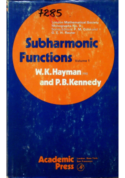 Subharmonic Functions volume 1