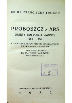 Proboszcz z Ars 1932 r