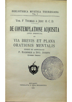 De Contemplatione Acquisita et Via Brevis et Plana Orationis Mentakis 1922 r.