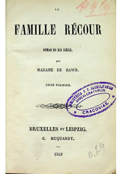 La Famille Recour 1849 r.