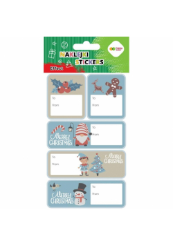 Naklejki Xmas blue tag 10x20cm HAPPY COLOR