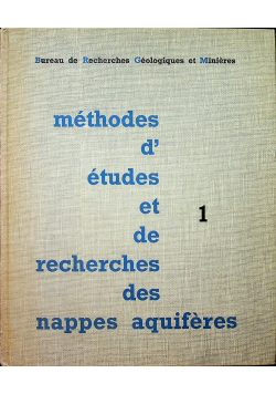 Methodes d'etudes et de recherches des nappes aquiferes 1