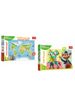 Trefliki Zwierzęta + puzzle 100 el