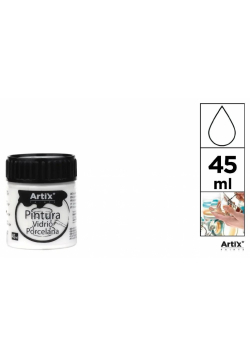Farba do szkła i ceramiki biała 45ml (6szt)