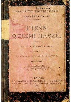 Pieśń o ziemi naszej 1891 r.