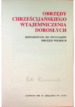 Obrzędy chrześcijańskiego wtajemniczenia dorosłych