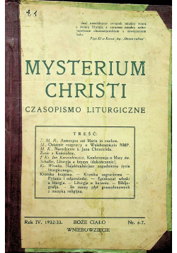 Mysterium Christi 1933r