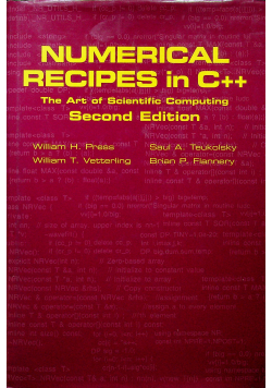 Numerical recipes in c plus plus