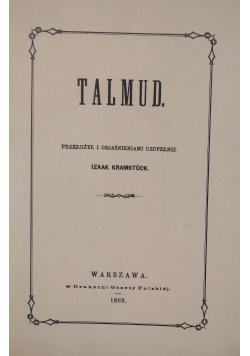 Talmud Reprint z 1869 r.