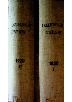 Dziennik ustaw 2 tomów 1920r