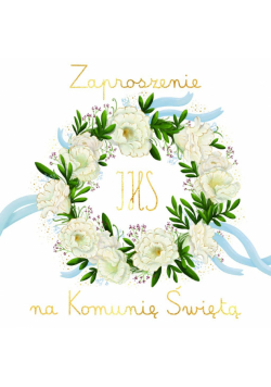 Zaproszenie KW Komunia Wianuszek 5 sztuk