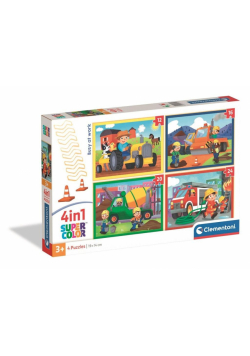 Puzzle 4w1 Super kolor Busy at work 21741