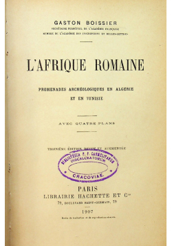 L Afrioque Romaine 1907 r