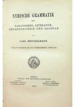 Syrische grammatik 1912 r.