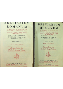 Breviarium Romanum Tomus alter Tomus priori