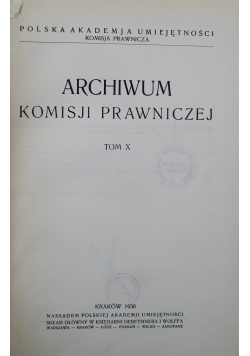 Collectanea Ex Archivo Collegii Iuridici Tomus X 1936 r.