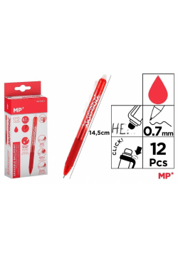 Długopis ścieralny 0,7mm czerwony (12szt)