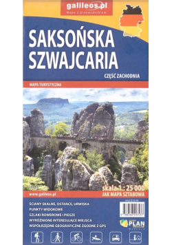 Mapa tur. - Saksońska Szwajcaria cz. zach