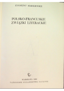 Polsko - francuskie związki literackie