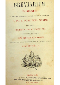 Breviarium Romanum 1858r