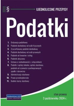 Podatki - ujednolicone przepisy - 03.10.2024