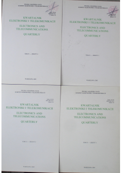 Electronics and telecomunications quarterly volume 53 no 1 2 3 4 tom