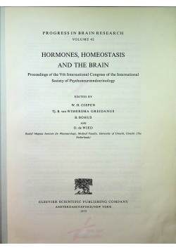Hormones Homeostasis and the Brain