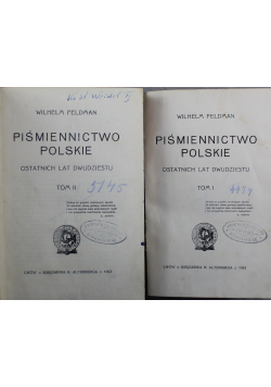 Piśmiennictwo polskie ostatnich lat dwudziestu 2 tomy 1902 r.