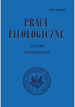 Prace filologiczne Tom LXVIII