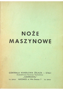 Noże maszynowe 1948 r