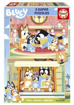 Puzzle drewniane 2x16 Blue