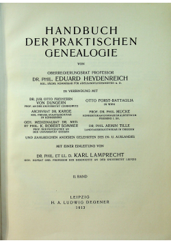 Handbuch der Praktischen Genealogie II Band 1913 r