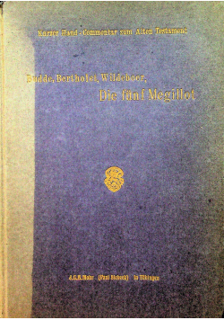 Die Funf Megilloth 1898 r.
