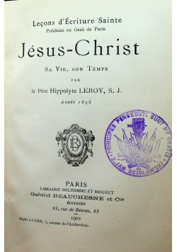 Lecons dEcriture Sainte Jesus Christ 1902 r.