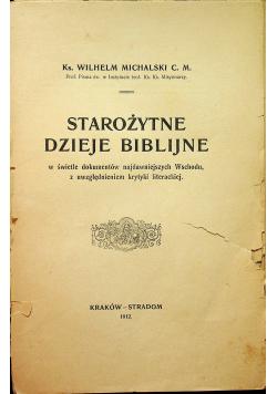 Starożytne dzieje biblijne 1912 r.