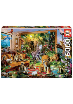 Puzzle 6000 Zwierzęta w salonie G3