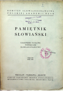 Pamiętnik słowiański tom XII