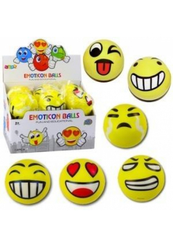 Piłka do odbijania Emotka żółta 10cm MIX