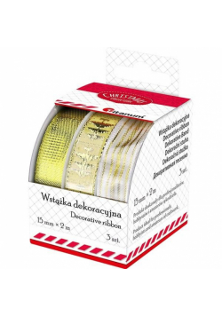 Wstążki tekstylne 15mm/2m 3 wzory