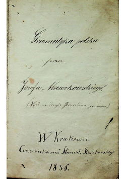 Gramatyka polska 1836 r.
